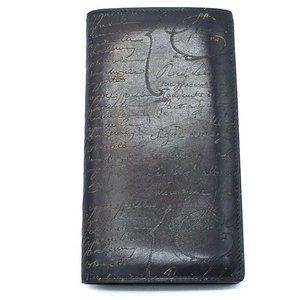 BERLUTI Calligraphy Ebene Leather Bi-fold Wallet